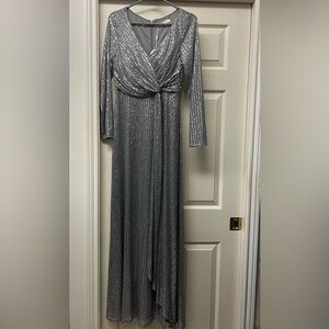 Elegant Silver Evening Gown